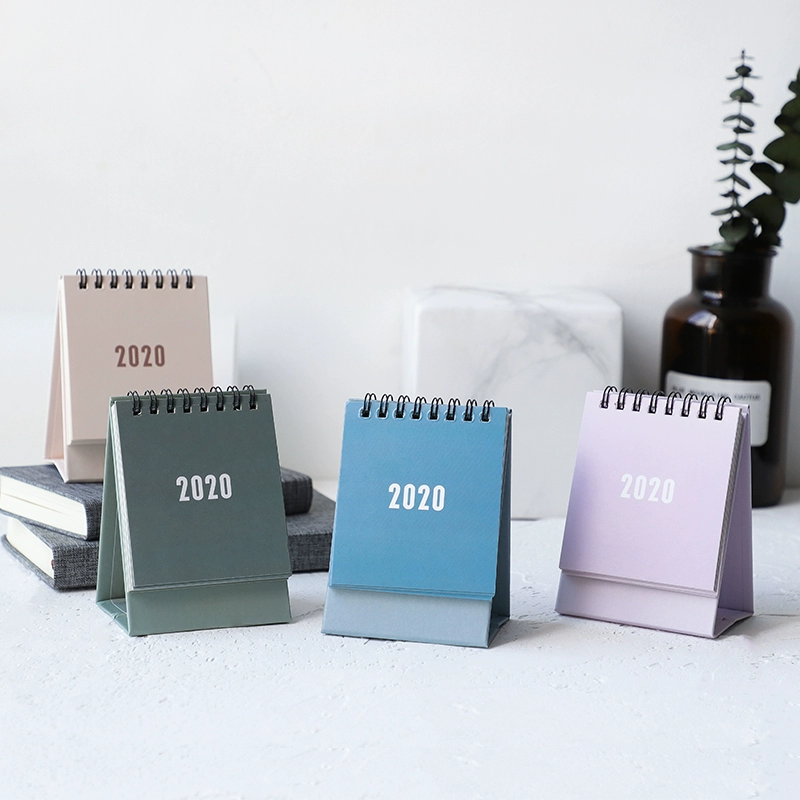 2020 mini kèn handbook lịch trà sáng tạo dễ thương in bảng gió đếm ngược kế hoạch đơn giản và mới mẻ này nghệ thuật máy tính để bàn và đồ trang trí nghệ thuật gấp đôi cuộn lịch nhỏ hàng tháng - Trang trí nội thất