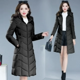 Куртка, легкий и тонкий длинный пуховик с пухом, коллекция 2022, средней длины, большой размер