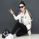 Trang phục thể thao giản dị phù hợp với nữ xuân hè 2018 mới thời trang mới size rộng tay dài áo len chạy bộ ba mảnh quần áo bộ thu đông nữ đẹp