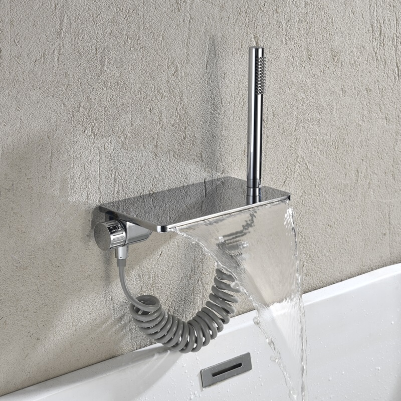 Ruiyue Bathtub Waterfall Faucet Hot and Cold Exposed Wall-Mounted Waterfall Faucet New Product