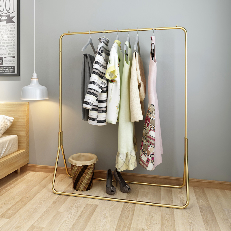 Hanger floor-to-ceiling household coat rack bedroom clothing store hanger shoe bag rack living room balcony rack