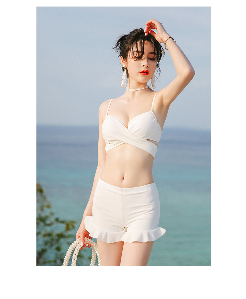 Áo tắm ba mảnh mùa xuân nước nóng nhỏ bikini bikini tập hợp thép tấm ngực nhỏ đã mỏng che bụng áo tắm bảo thủ - Bikinis áo tắm đẹp 2020