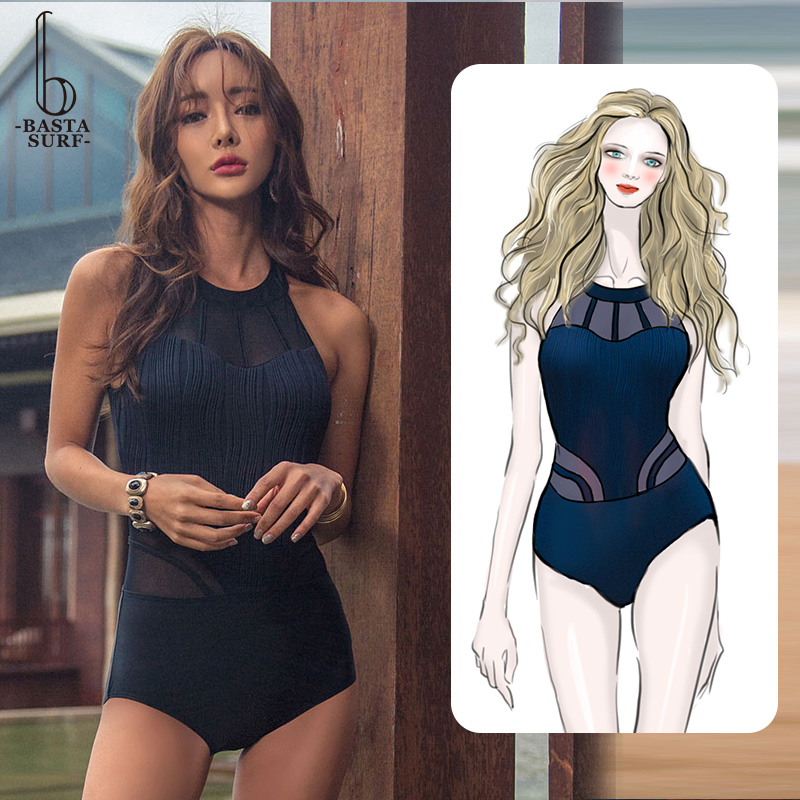 bastasurf swimsuit women's sense of a slim fit and a slim fit swimsuit in a conservative shade.