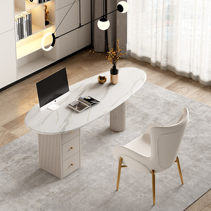 Nordic minimalist modern boss table beauty salon consultation desk light luxury desk home special-shaped slate desk