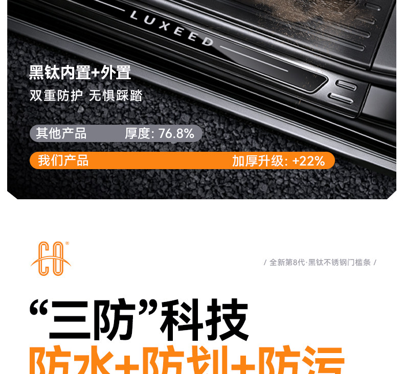Suitable for Zhijie V9 welcome pedal threshold protection strip accessories, modified trunk guard, stainless steel protection