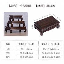 Solid wood flower pot ornament base carved crafts fish tank vase Buddha statue incense burner strange stone base rectangular bracket