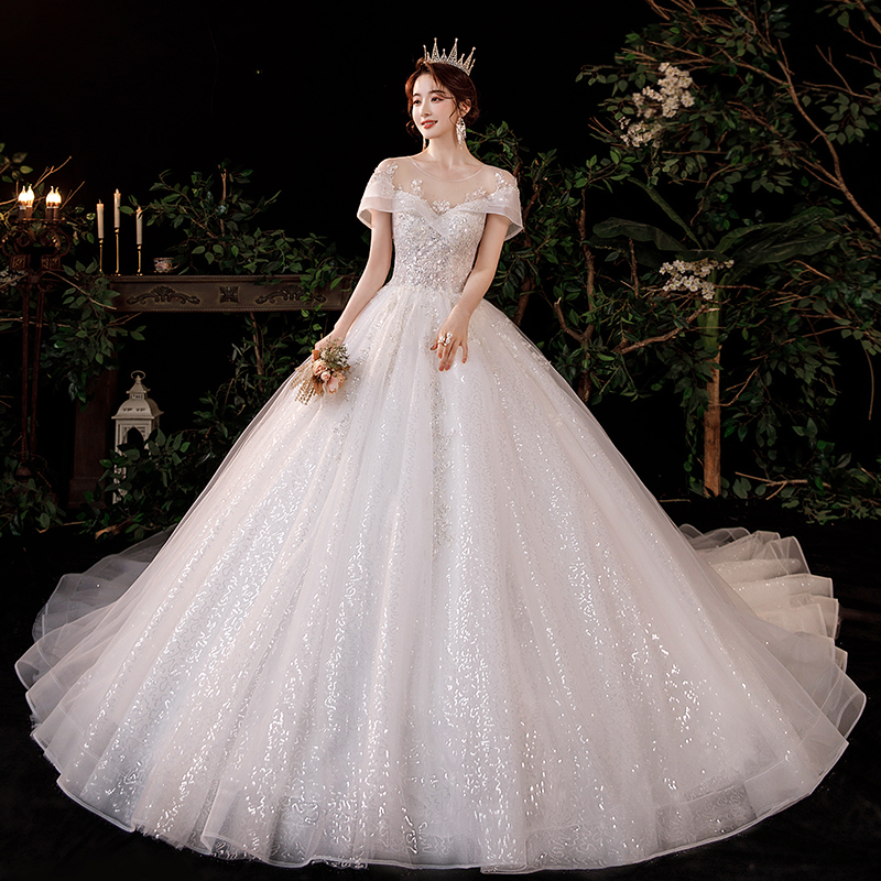 Summer advanced wedding dress for bride, open shoulders, high-end Summer advanced wedding dress for bride, open shoulders, high-end