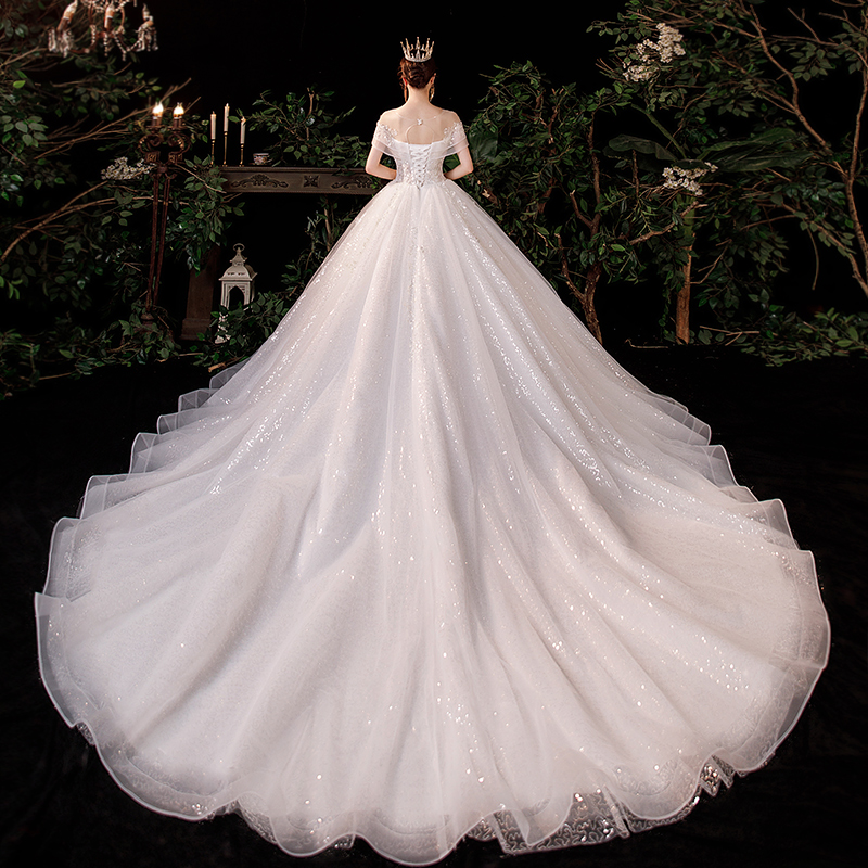 Summer advanced wedding dress for bride, open shoulders, high-end Summer advanced wedding dress for bride, open shoulders, high-end
