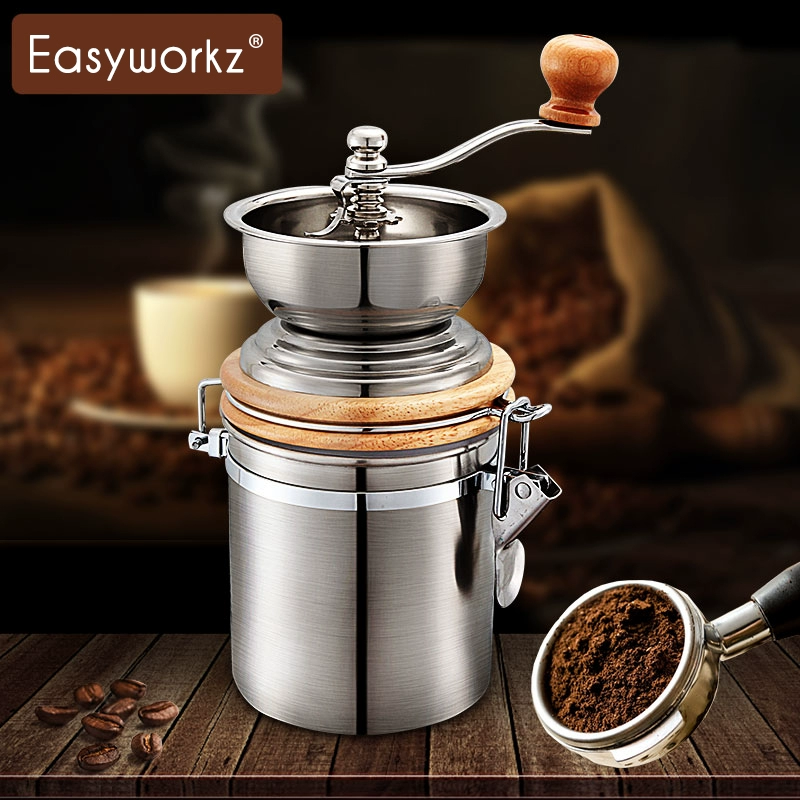 Easyworkz máy xay hạt cà phê 304 thép không gỉ hộ gia đình máy xay nhỏ cầm tay máy pha cà phê - Cà phê