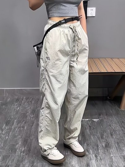 Three-Proof Softshell Hiking Pants for Women, American Style, Slightly Tapered, Pear-Shaped Body, Harem Pants, Plus Size, Outdoor Paratrooper Hiking Pants