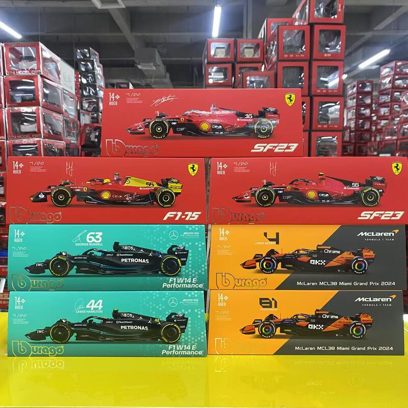 1:24 F1 Formula Racing Alloy Car Model W14E Mercedes-Benz F1-75 Ferrari Mcl38 Mclaren