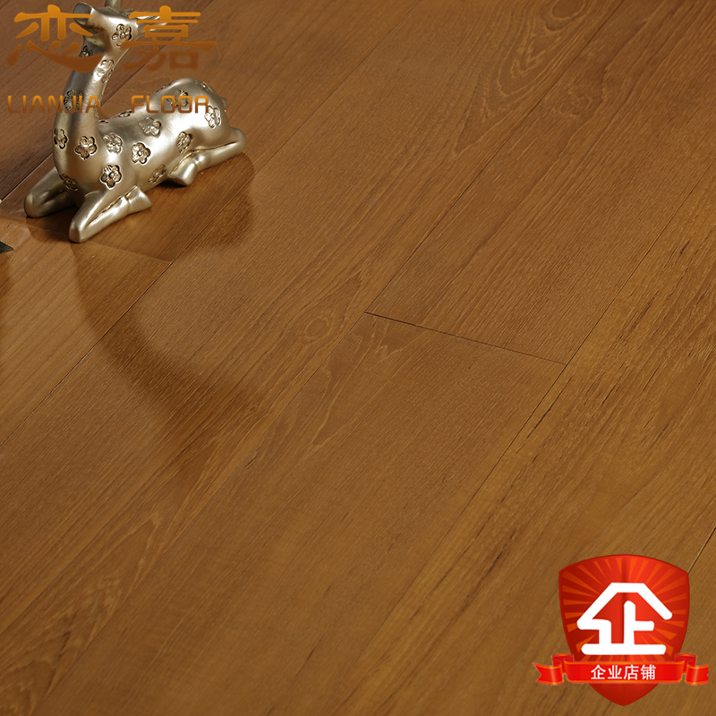 New Myanmar teak New three-layer wood wax oil solid wood composite lock geothermal floor