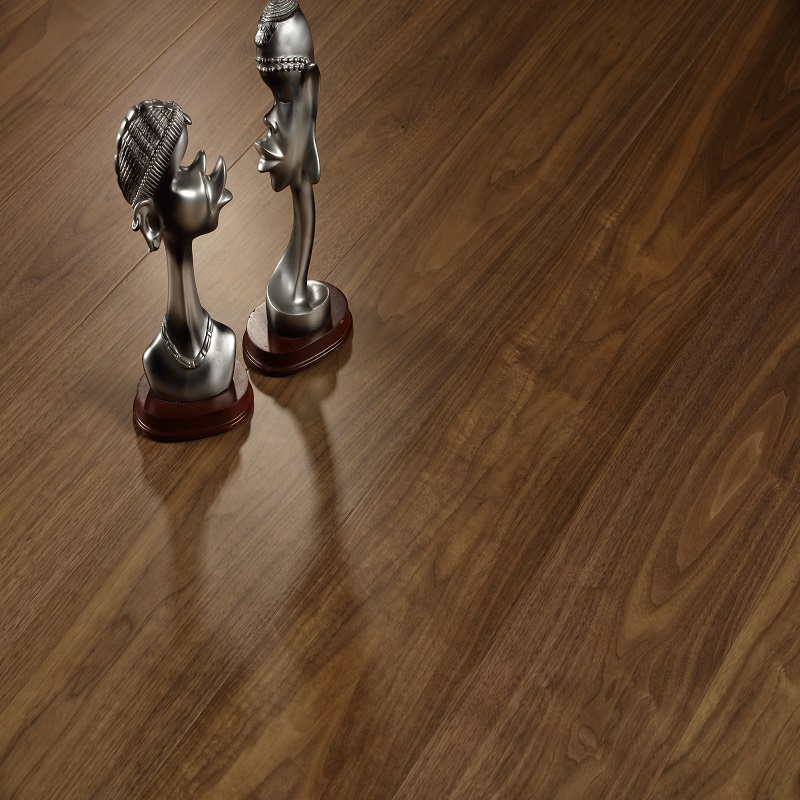 Home New Three Floors American Black Walnuts Solid Wood Composite Floor Bedroom Living Room Living-room Living-room Warm Multilayer Composite Large Board