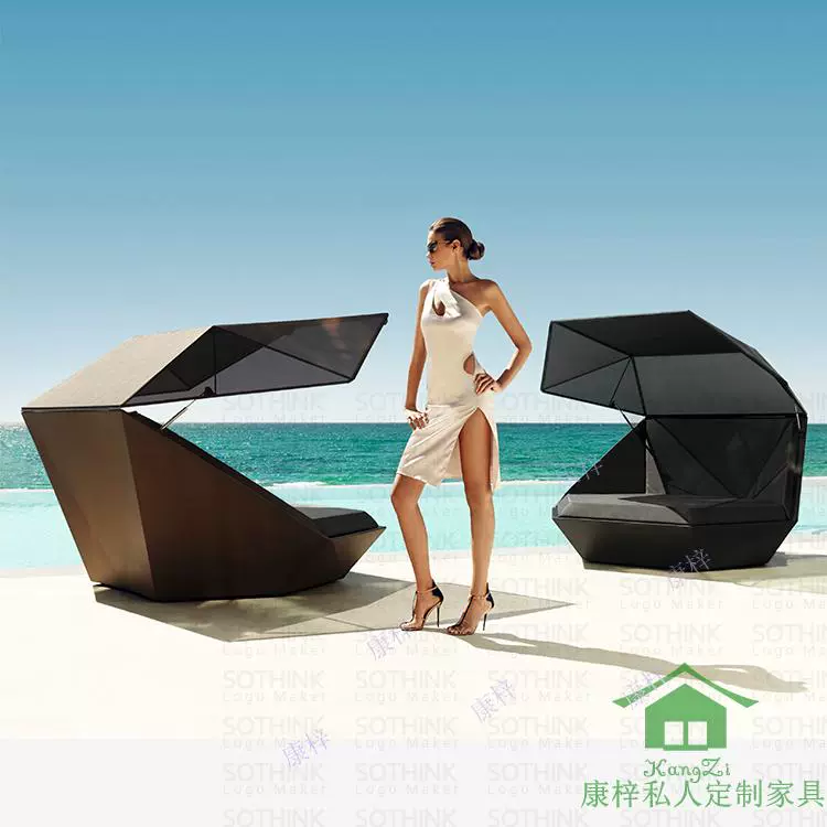Nội thất Khang Hy Tùy chỉnh FRP Lounge Ghế Giải trí Beach Pool Lounge Ghế - Đồ nội thất thiết kế