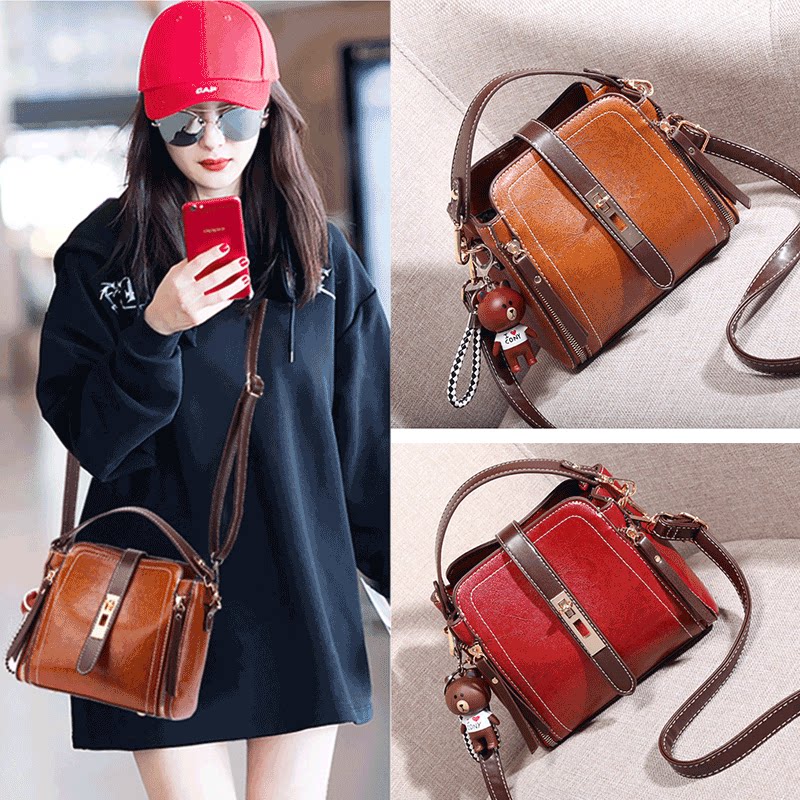 Small bag slope 2022 new tide summer fashion with single shoulder bucket net red in super fire leather bag bag