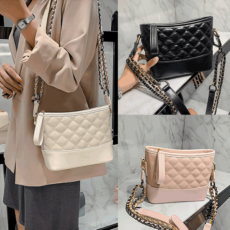 European goods women's bag 2022 new messenger bag Korean style fashion shoulder leather bag female small fragrance chain hobo bag