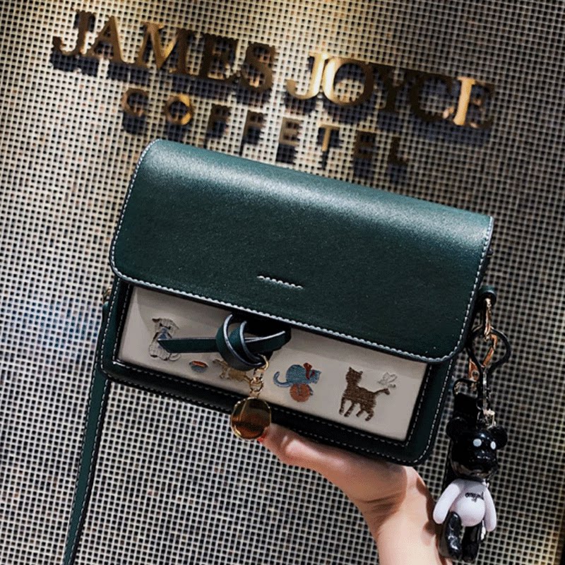 Small bag women slung 2020 new fashion Joker texture bag women leather shoulder bag advanced small square bag