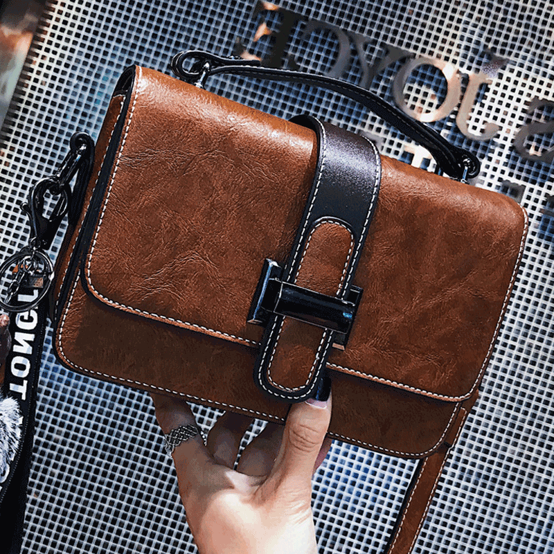 Small bag slope 2022 new tide summer fashion fantastic leather bag retro - shoulder cubicle bag