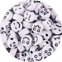 Эмотики белые черные слова 200 штук/сумка