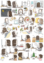Mouth Home Handbill Sticker Girl Sticker a person single dogs everyday life and paper sticker sub-face stickers