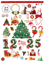 Hand account sticker printing Christmas Christmas material Santa Claus cartoon paper sub-surface self-adhesive A4 not cut