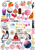 Uncut hand account sticker salt material small fresh Ins wind Cute cartoon small things summer food