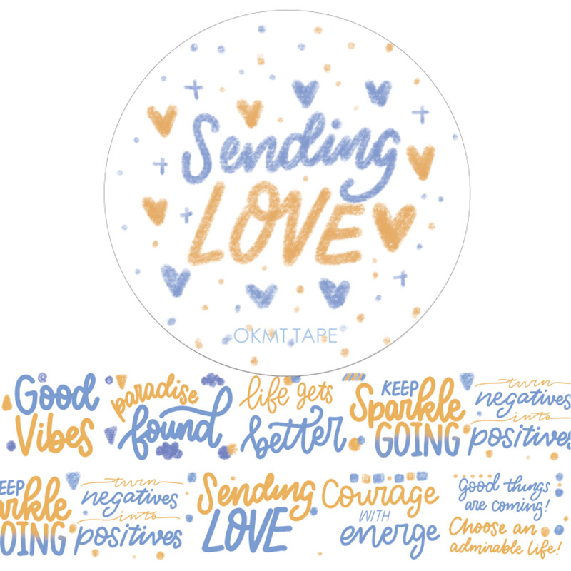 Packing new seven days and paper tape original hand account sendinglove text decoration paper tape hand account around