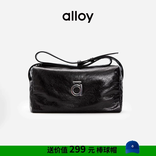 alloy Кожаная модная вместительная и большая черная сумка на одно плечо, Италия, из натуральной кожи
