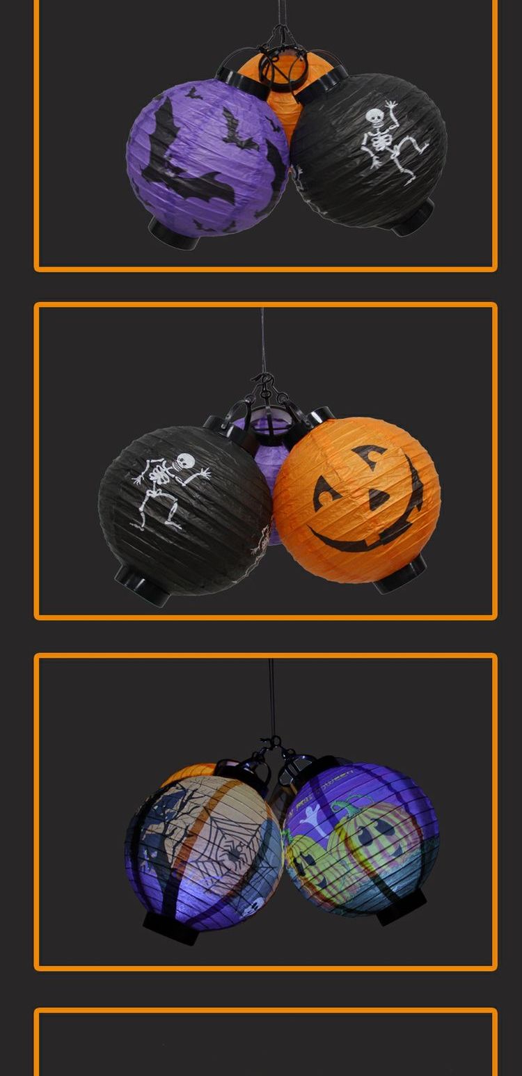 Halloween trang trí đạo cụ Lễ hội đèn lồng Jack Pumpkin Lantern Treo di động Pumpkin giấy Lantern Pin - Sản phẩm Đảng / Magic / Hiệu suất bộ đồ halloween cho be gái