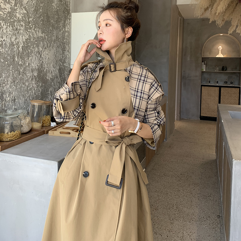 Long trench coat, spring jacket, mid-length, trend of season, British style Long trench coat, spring jacket, mid-length, trend of season, British style