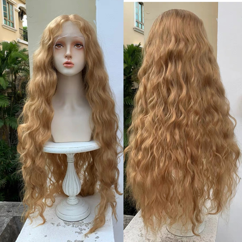 Two Mw Two Long-Haired Princess Original French-Style Middle-Part Extra-Long Wig Curly Hair Golden Brown T-Shaped Lace Breathable Full Wig Two Mw Two Long-Haired Princess Original French-Style Middle-Part Extra-Long Wig Curly Hair Golden Brown T-Shaped Lace Breathable Full Wig