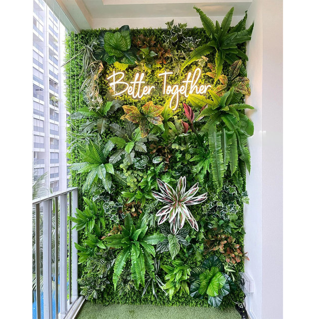 Simulated Green plant wall rose flower background decoration wall decoration ສາມມິຕິລະດັບກໍາແພງຫີນ bionic lawn fake ຮູບພາບກໍາແພງຫີນຕັ້ງສີຂຽວ