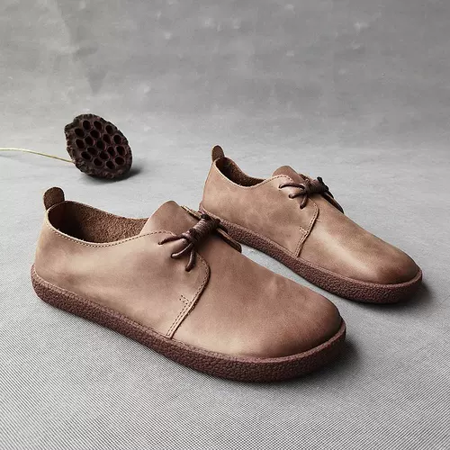 Кожаная низкая повседневная обувь, воловья кожа, мягкая подошва