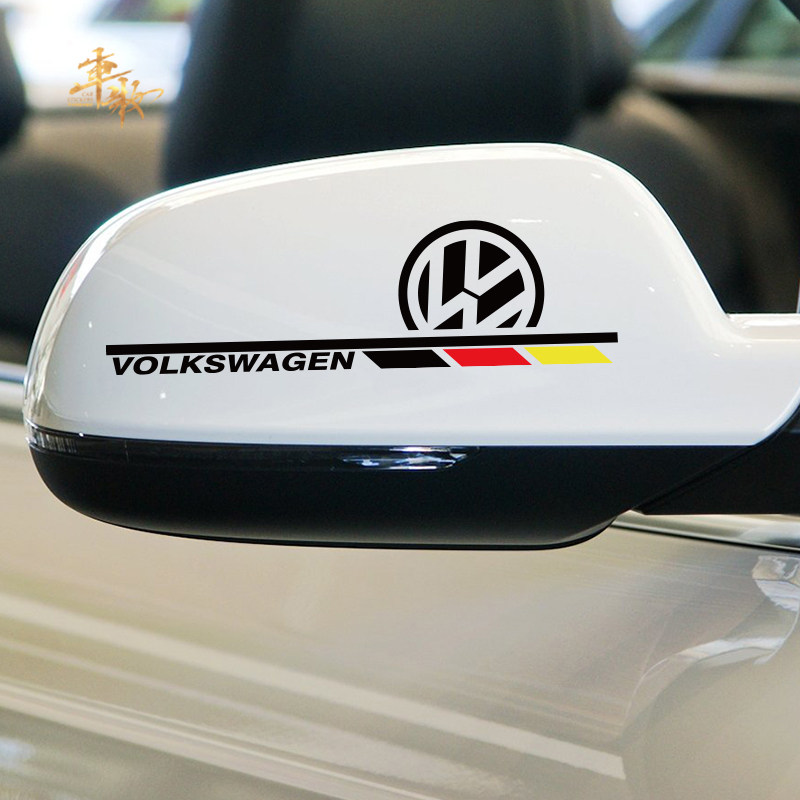 Personality English German Foss Golf6 Lavida New Jetta Bora personality rear mirror reflective car sticker