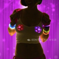 Color luminous breast stickers bra stickers rave LED Nipple Pasties glitter Light Up
