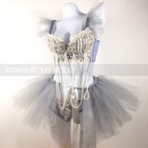 Heavy Industry Pearl Pendant Underpants Luminous Bra Luminous Skirt Handmade Performance Clothing Customized edc Women