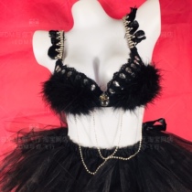 Luminous feather bra flash skirt led bra tutu suit electronic music festival music festival bar disco clothing womens clothing