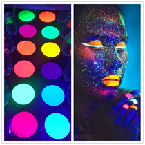 stargazer stage show party nightclub fluorescent eye shadow yellow pink Green Blue Orange Red