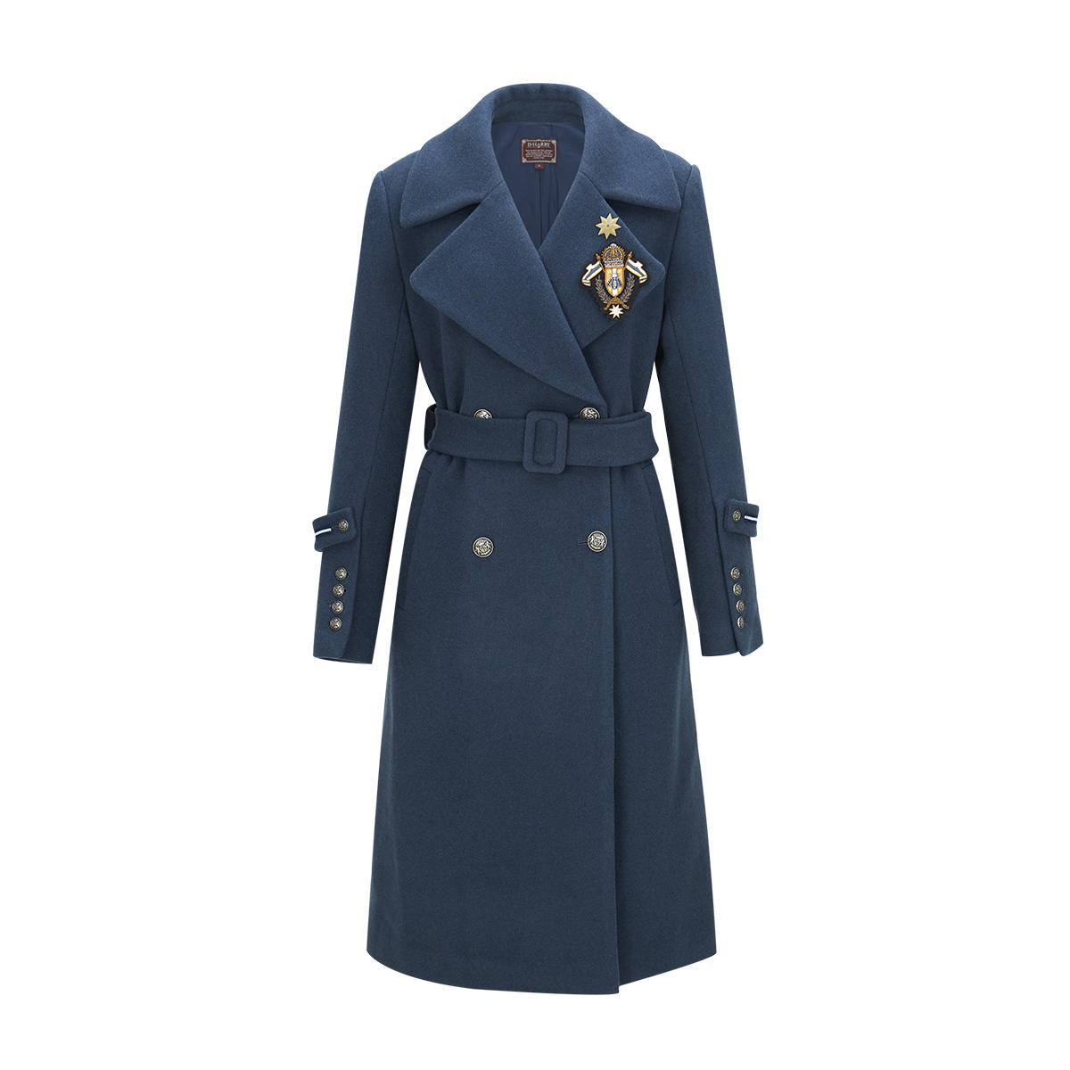 Coat D-HARRY Dehali Winter Phụ nữ Hải quân tóc rắn Coat DH194F98207D