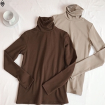 womens all match autumn winter autumn and winter air resistant abrasion bottoming shirt with a half turtleneck interior and fleece thickened warm brushed tops