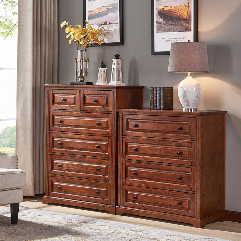 American solid wood drawer cabinet living room finishing cabinet bedroom light luxury four or five drawer cabinet storage cabinet porch cabinet drawer side cabinet