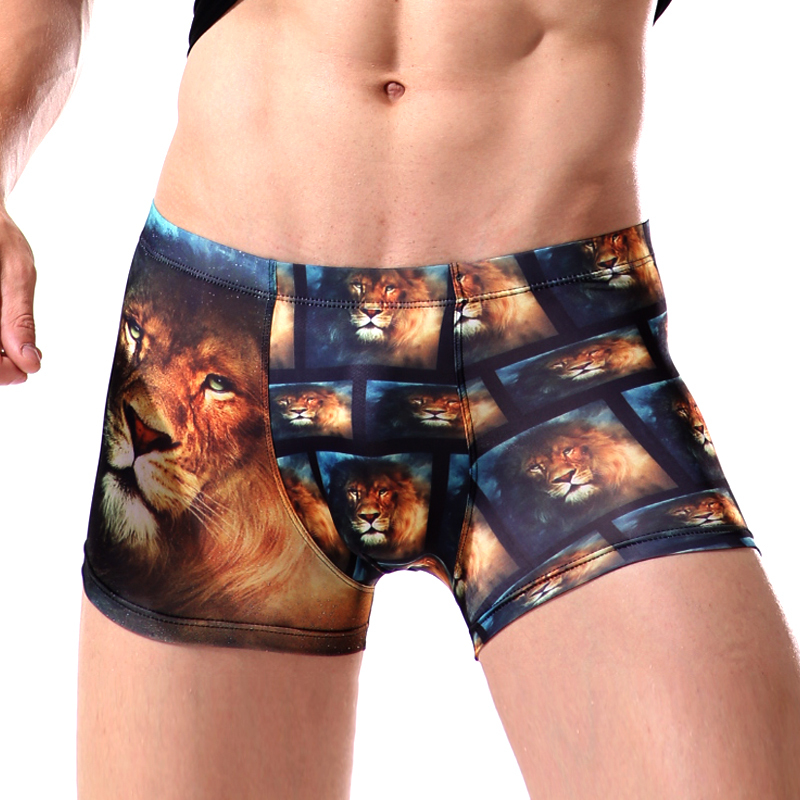 Summer Ice Silk Printed Men's Underwear, Ultra-Thin, High-Elastic Leopard Print Boxer Briefs, Trendy and Stylish Youth Underpants, Comfortable and Soft