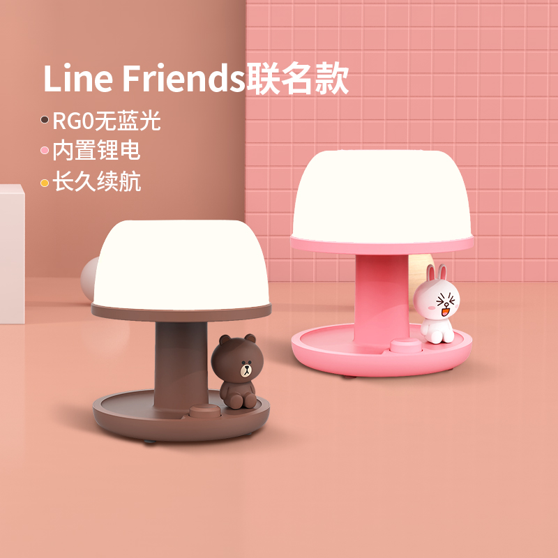 Thunder Lighting Small Night Light Line Friends United Name Card Tonny Rabbit Hand Light Brown Bear Charging Table Lamp