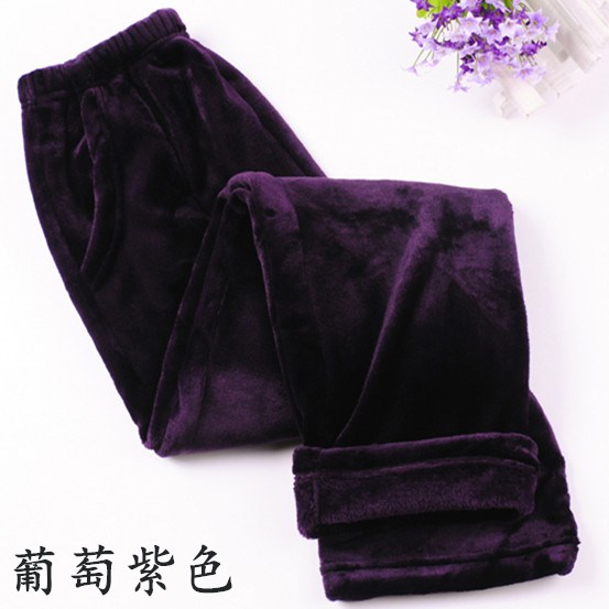 Flannel đồ ngủ nam và nữ quần nhà mùa thu và mùa đông dày ấm áp để thư giãn kích thước lớn quần sống san hô lông cừu nam và nữ quần ngủ bộ mặc nhà đẹp