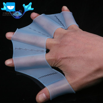 Sanya-swimming supplies flying fish frog silicone half-finger hand pu duck palm professional swimming training paddling palm fins