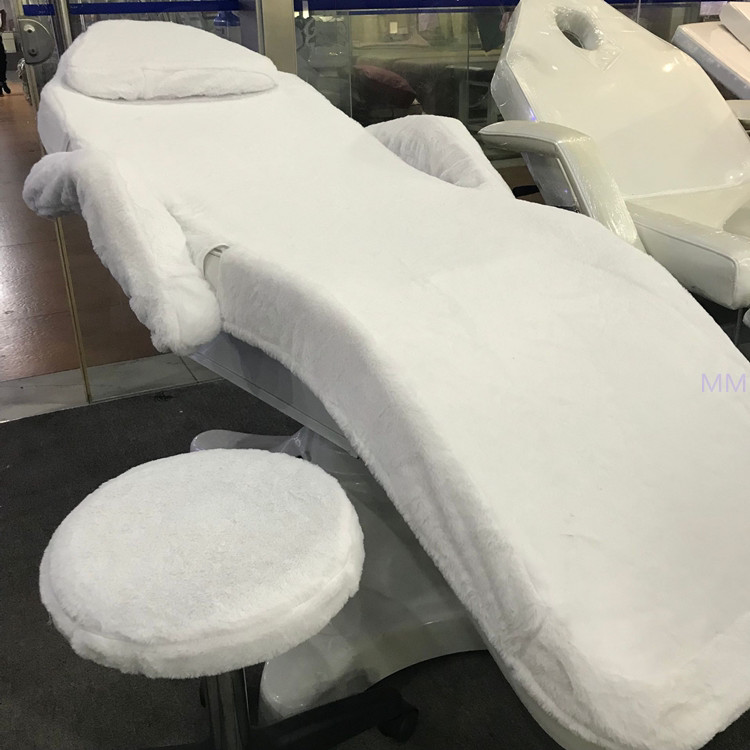 товар из китая 美容床纯白色床罩兔毛面料5件套含扶手套凳子套 OTHER