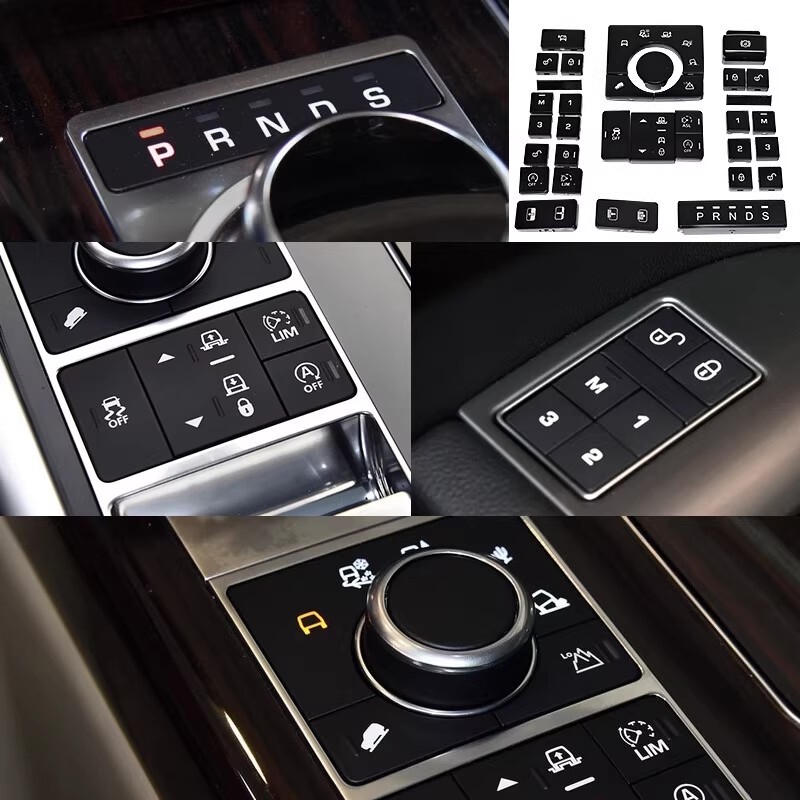 Suitable for 2013-2022 Land Rover Range Rover Executive and Sport Models, Upgraded Center Console Buttons, Glossy Black Buttons