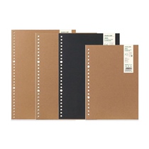 Daulin Simple Series Dual-use Loose Leaf Core 50 Bull Leather Black Card students record business office good helpers