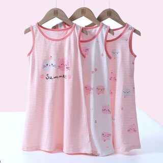 儿童背心连衣裙夏季薄透气竹棉女孩婴儿吊带裙背心睡衣新款式