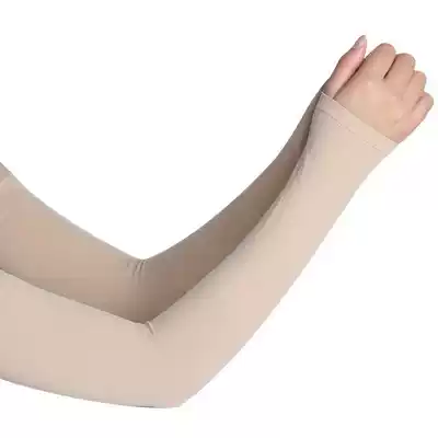 Ice cool sleeve women's gloves men's sleeves UV thin extended Ice Silk arm arm sleeve meat color summer